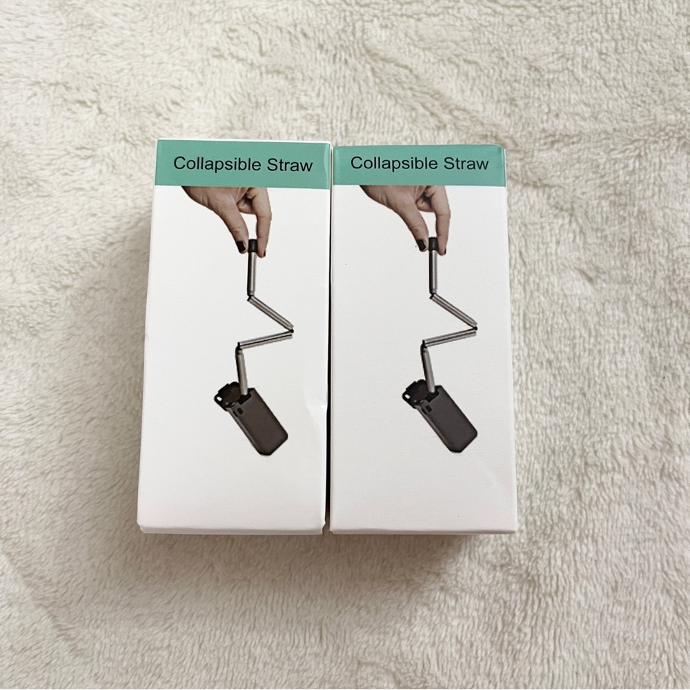Reusable collapsible straw (pack of 2)